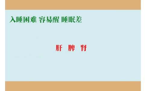 入睡困難調(diào)肝，容易醒調(diào)脾，睡眠差調(diào)腎